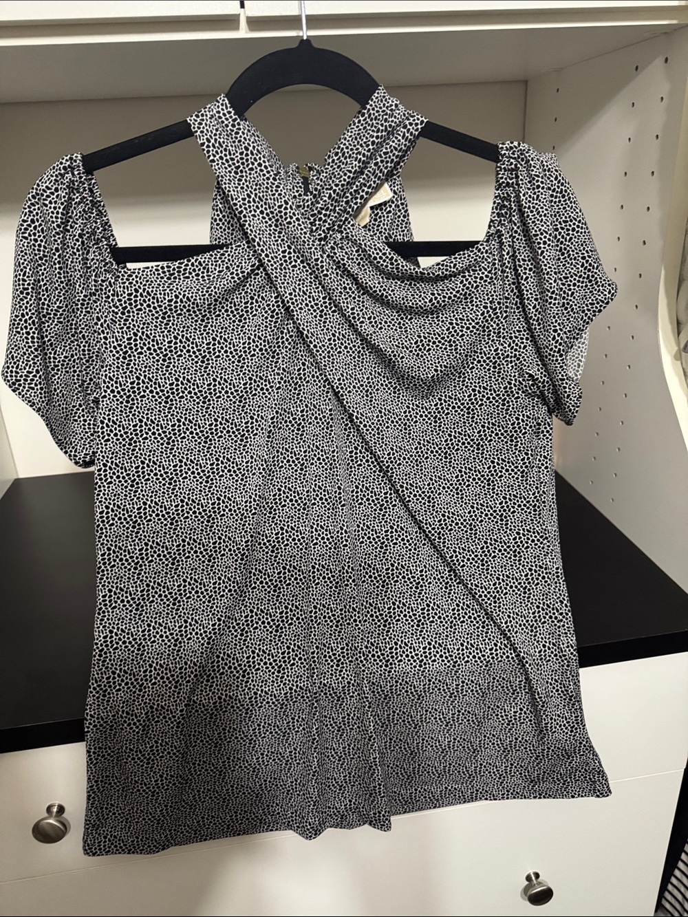 Michael Kors Black and White Printed Blouse
